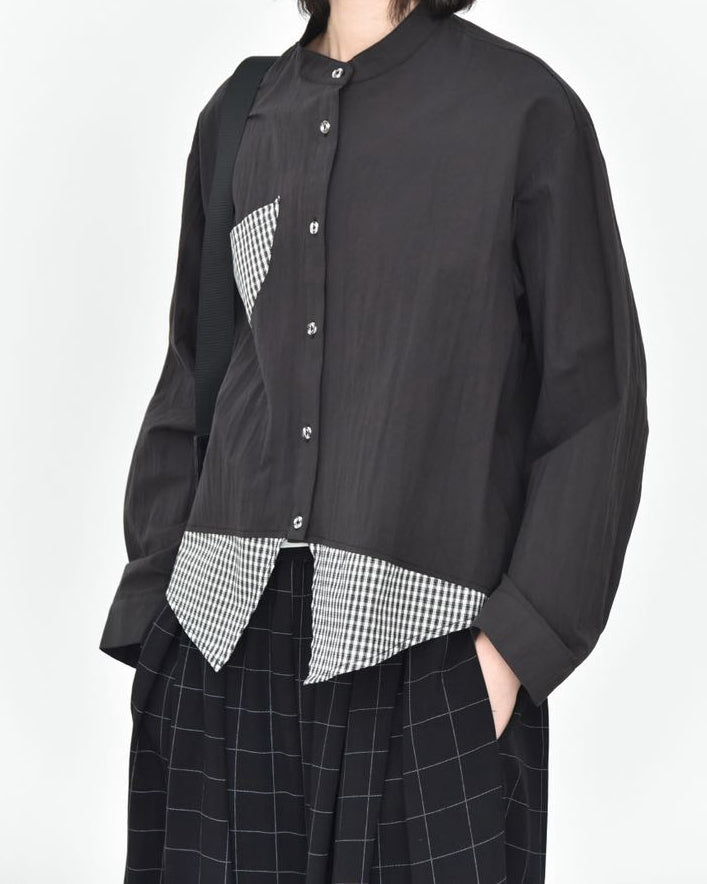 Checked Patch Pocket & Hem Shirt