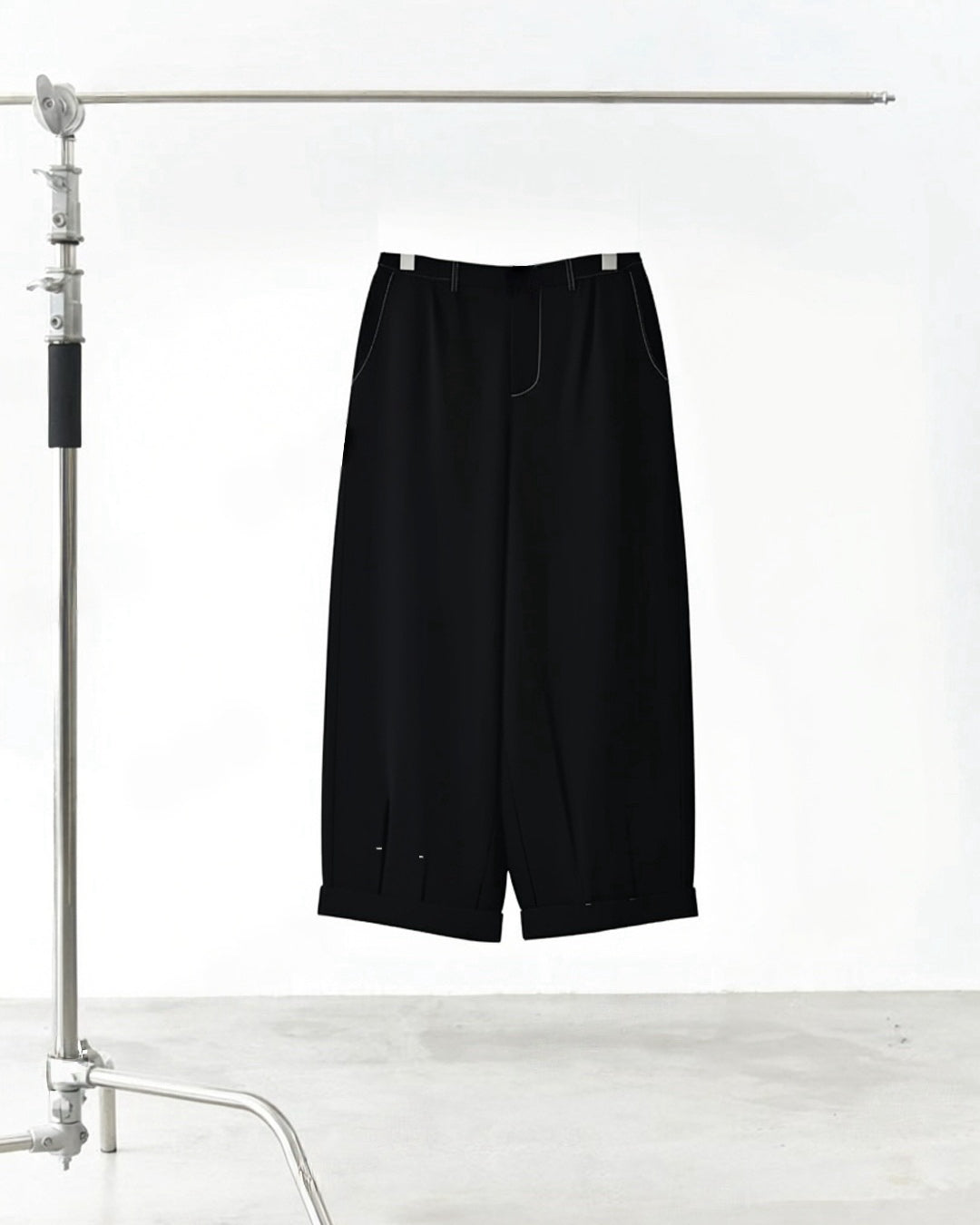 Turn-Up Hem Casual Trousers