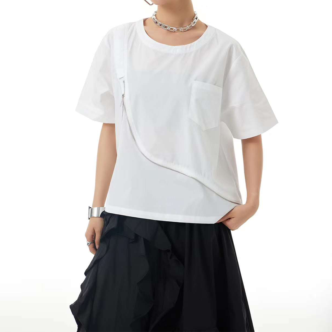 Zip Deco Designer Cotton Shirt