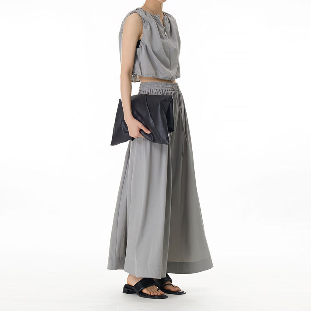 Pre- Order Draping Loose Fit Long Skirt