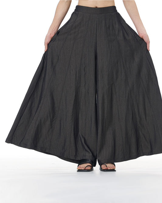 Modern Patchworks Wide-Leg Pants