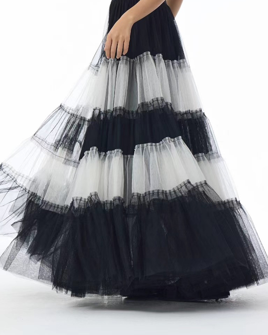 Black and White Two Ways Dress/Long Skirt