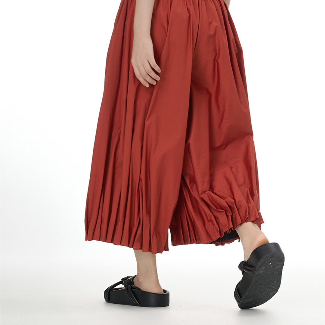 Flower Bulb Wide Leg Cotton Balloon Pants