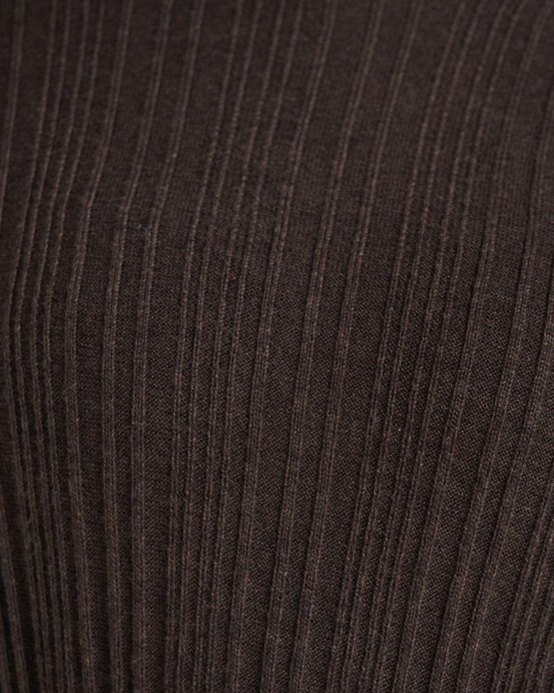 Wool Blend Wide Rib Knit Long Sleeve Dress with Belted Waist in Brown
