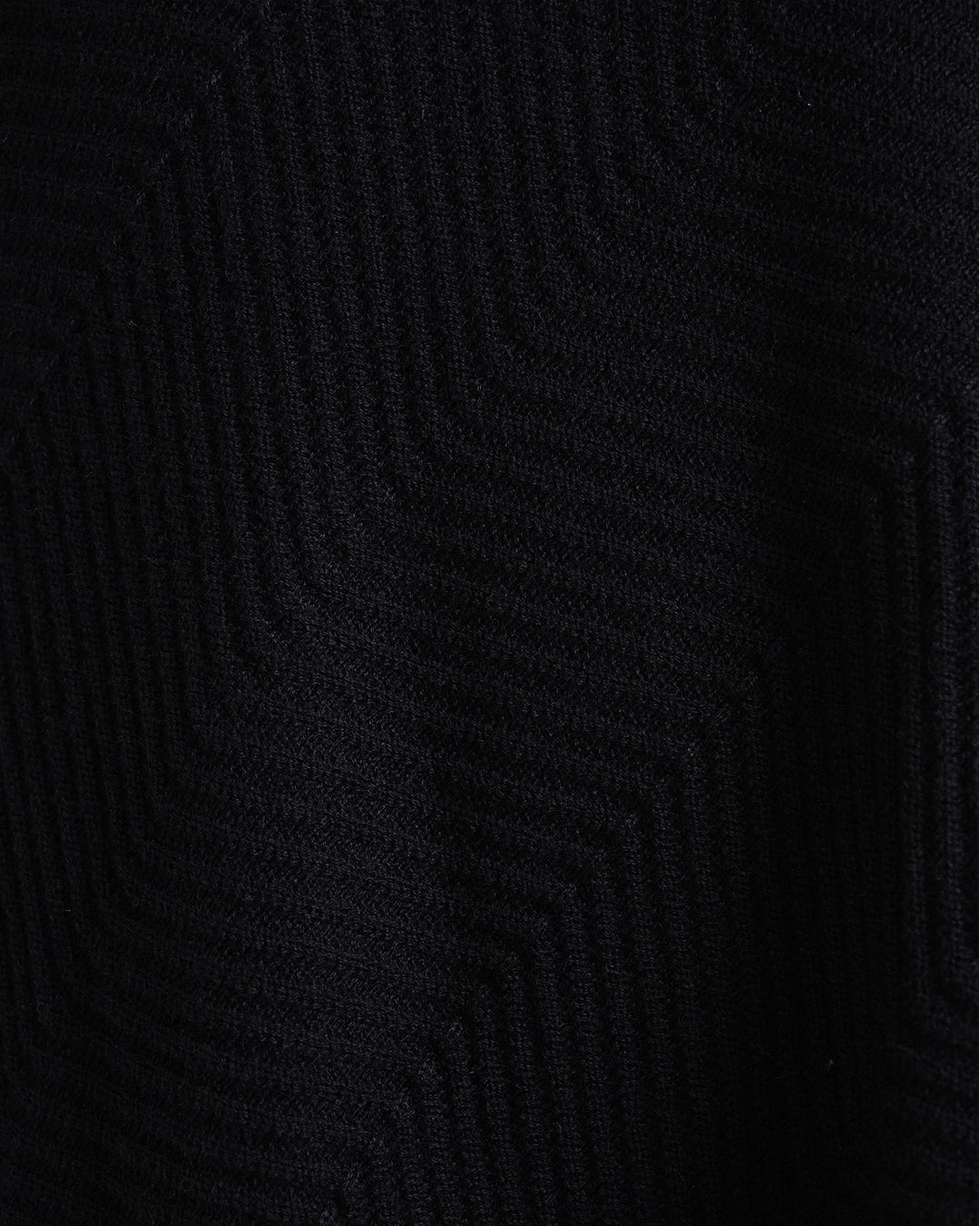 Made to Move, Draped to Flow-Wool Blend Asymmetrical Hem Diagonal Rib Mock Neck Long Sleeve Knit Dress in Black