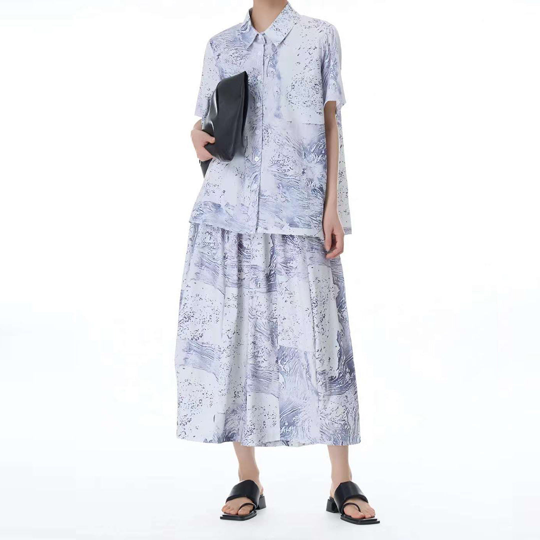 In Stock Artistic Texture Pattern Shirt Matching Pants Available