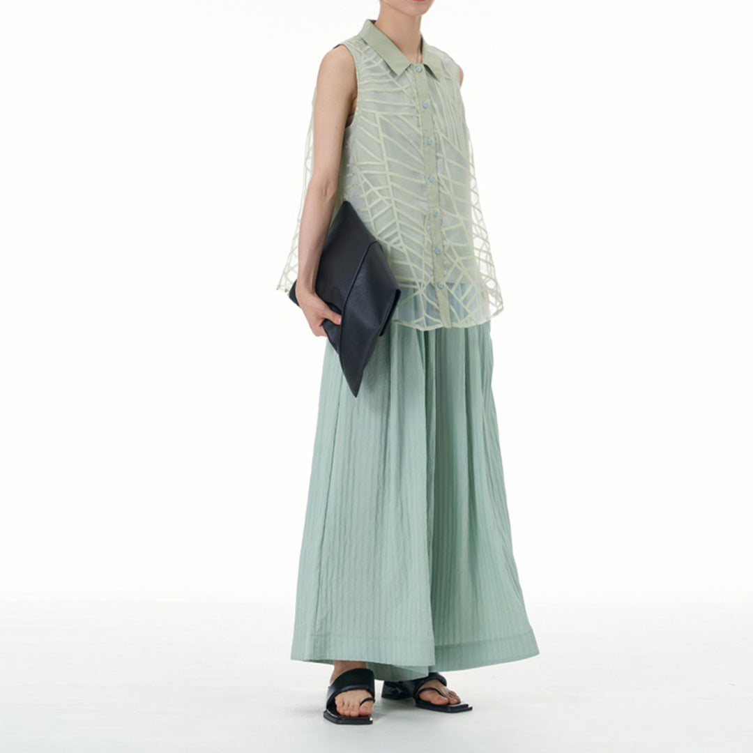 Melon Pattern Sheer Vest
