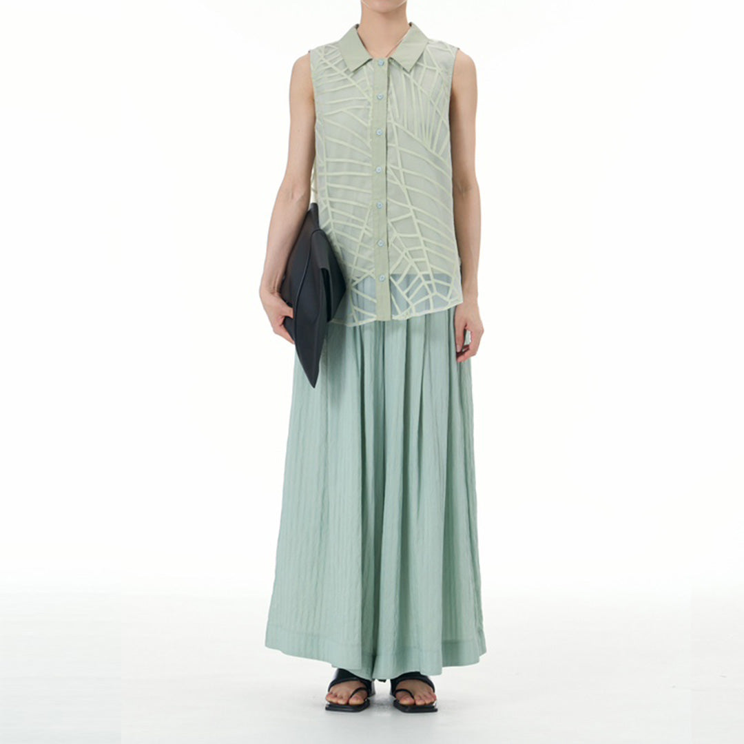 Melon Pattern Sheer Vest