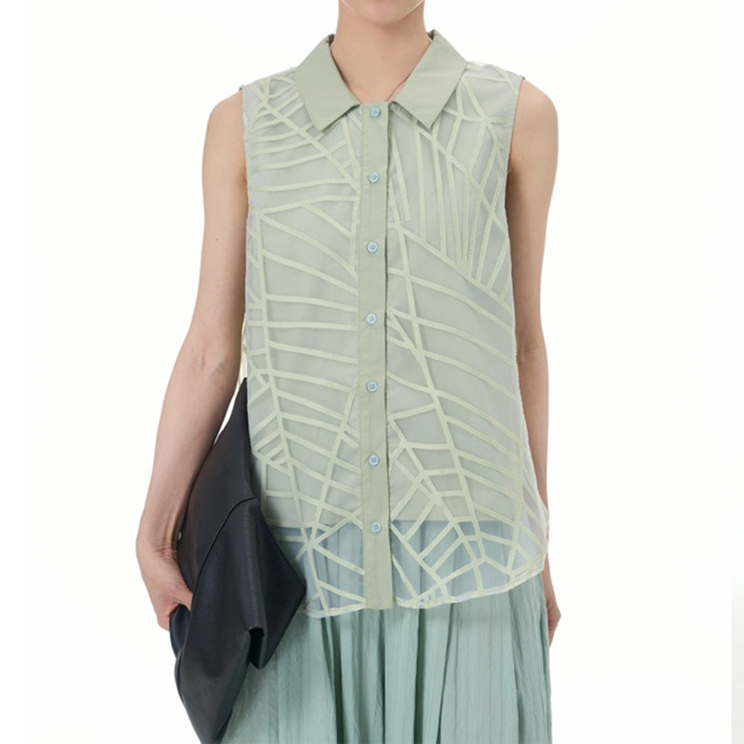 Melon Pattern Sheer Vest
