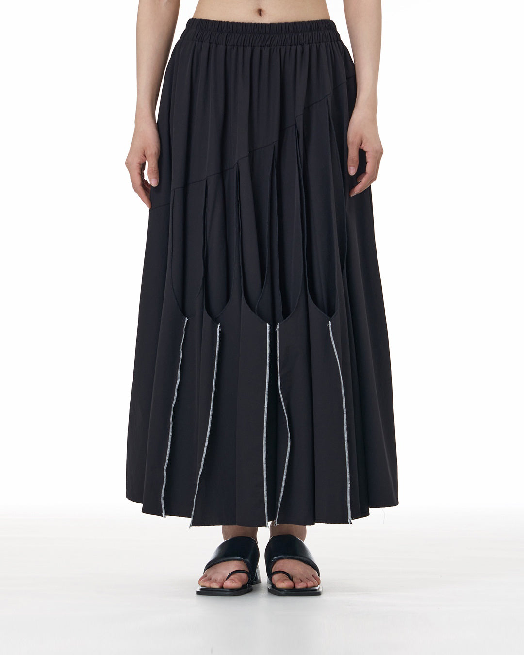 Fashion-Forward Exposed Stitch 3D Cut Skirt