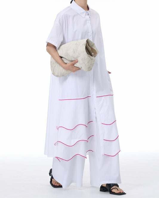 Pre-order Multiple Wavy Hemline Short Sleeves Dress