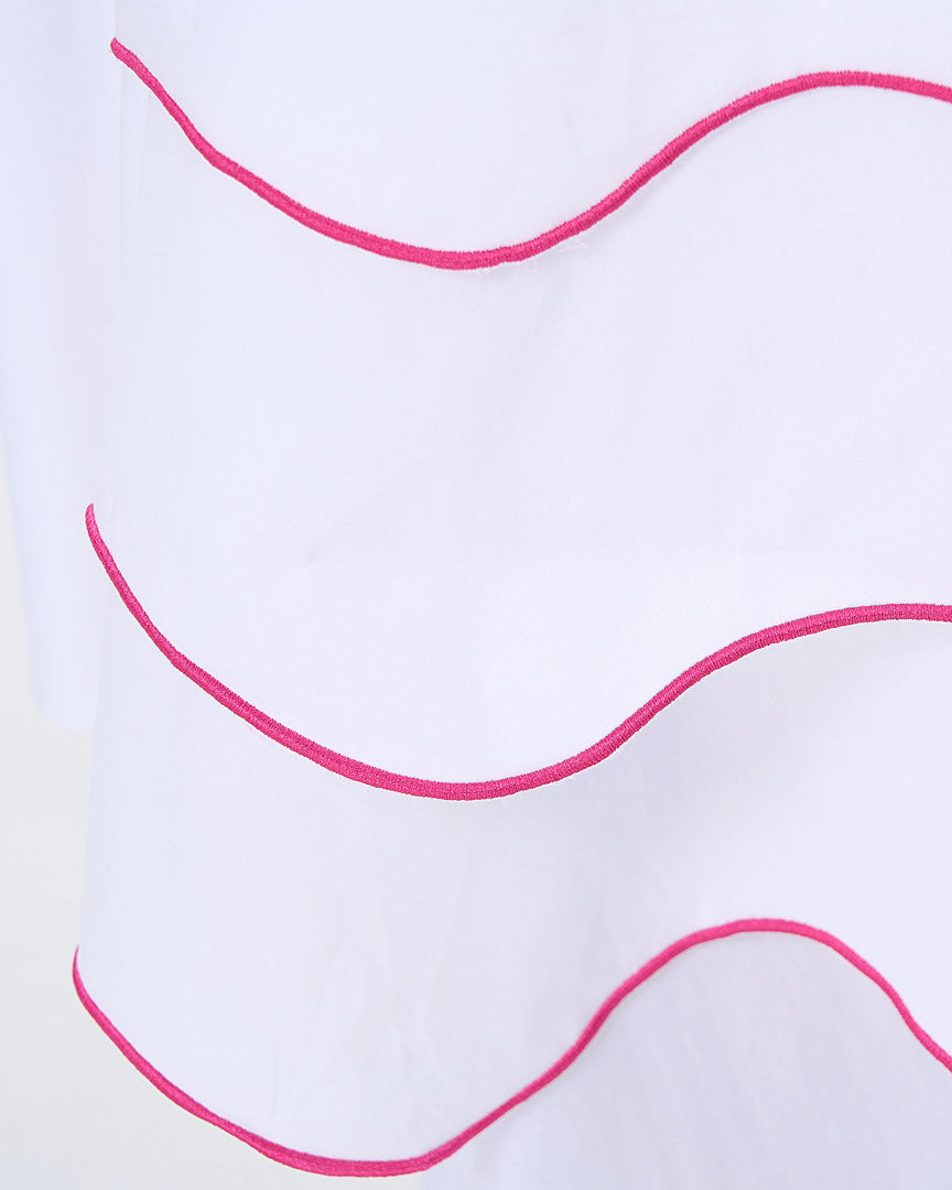 Pre-order Multiple Wavy Hemline Short Sleeves Dress