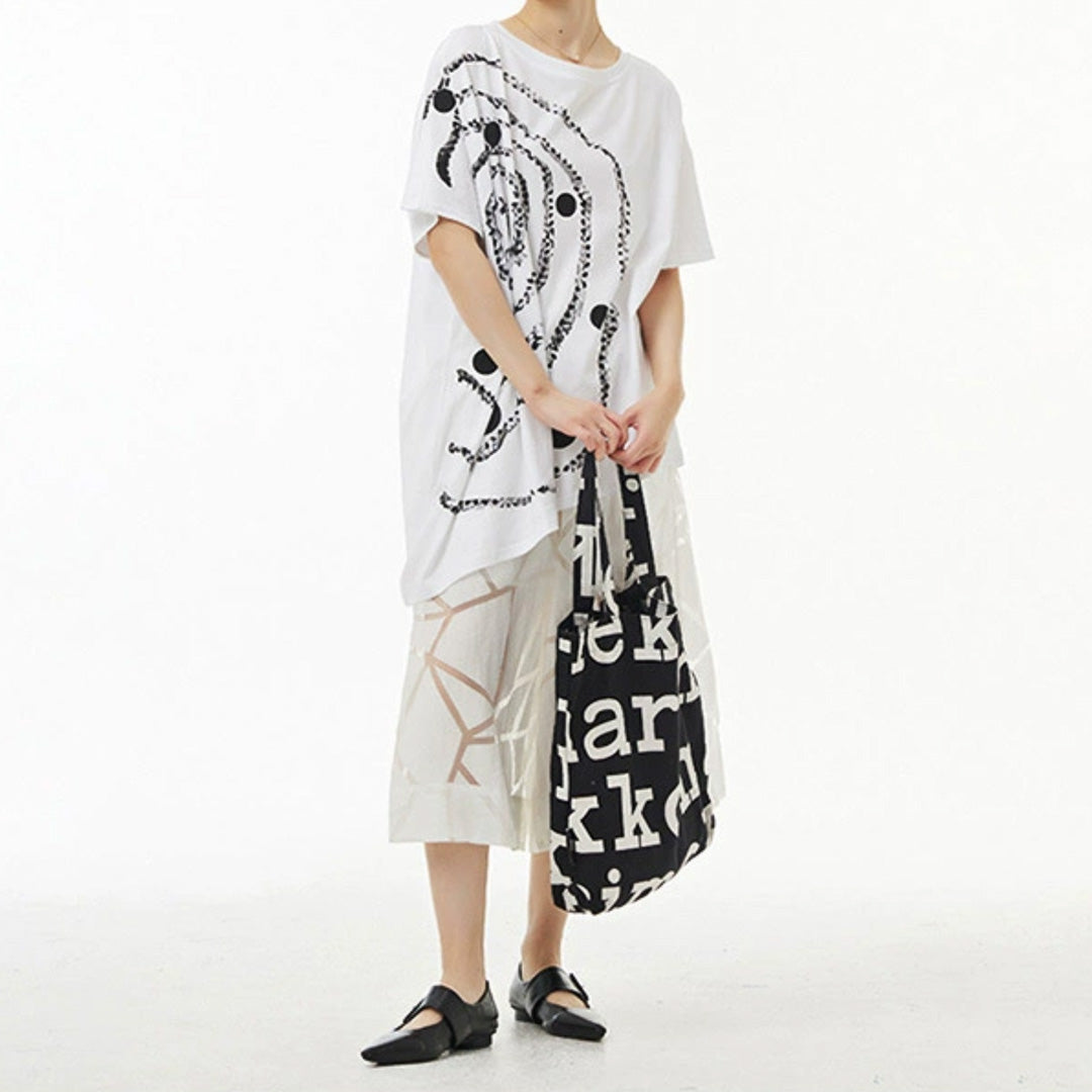 Half Dotted Circles Cotton Shirt