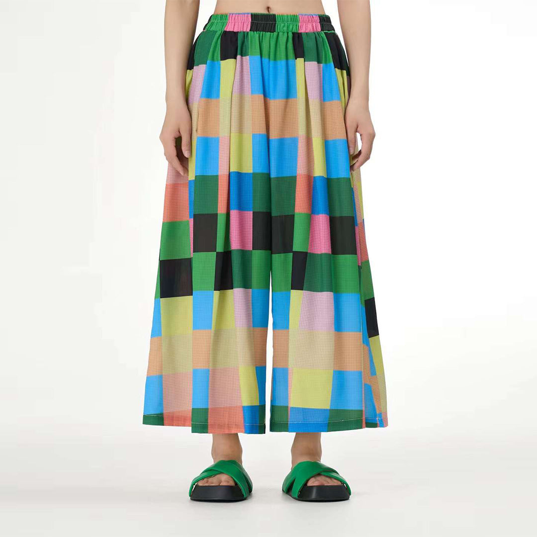 Colourful Grids Pattern Pants Matching Tops Available