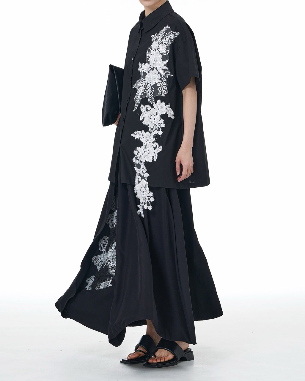 Shirt Featuring a Large Lace Decoration