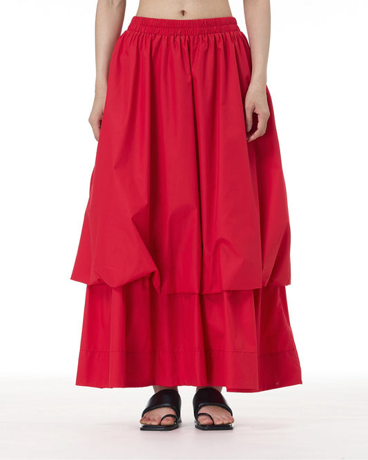 Solid-Color Puff Skirt