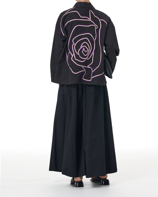 Love Letter to Myself- Rose Embroidered Shirt Available in Black and White