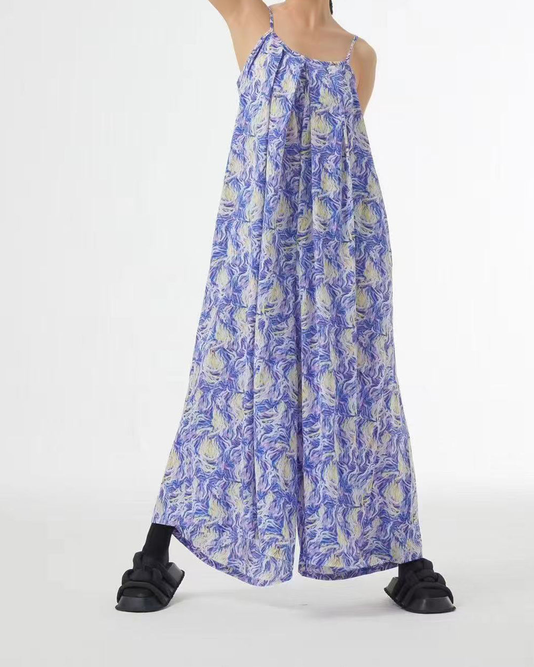 Pattern Print Wide Leg Jumpsuit
