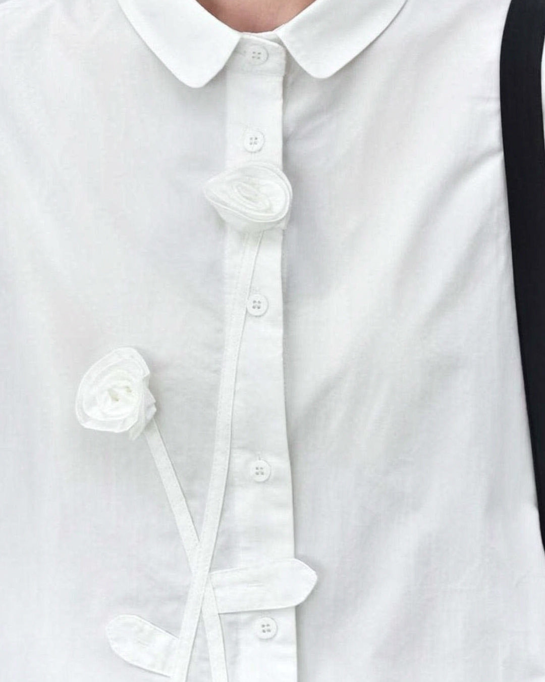 3D Handcrafted Flower Long-Sleeve Shirt