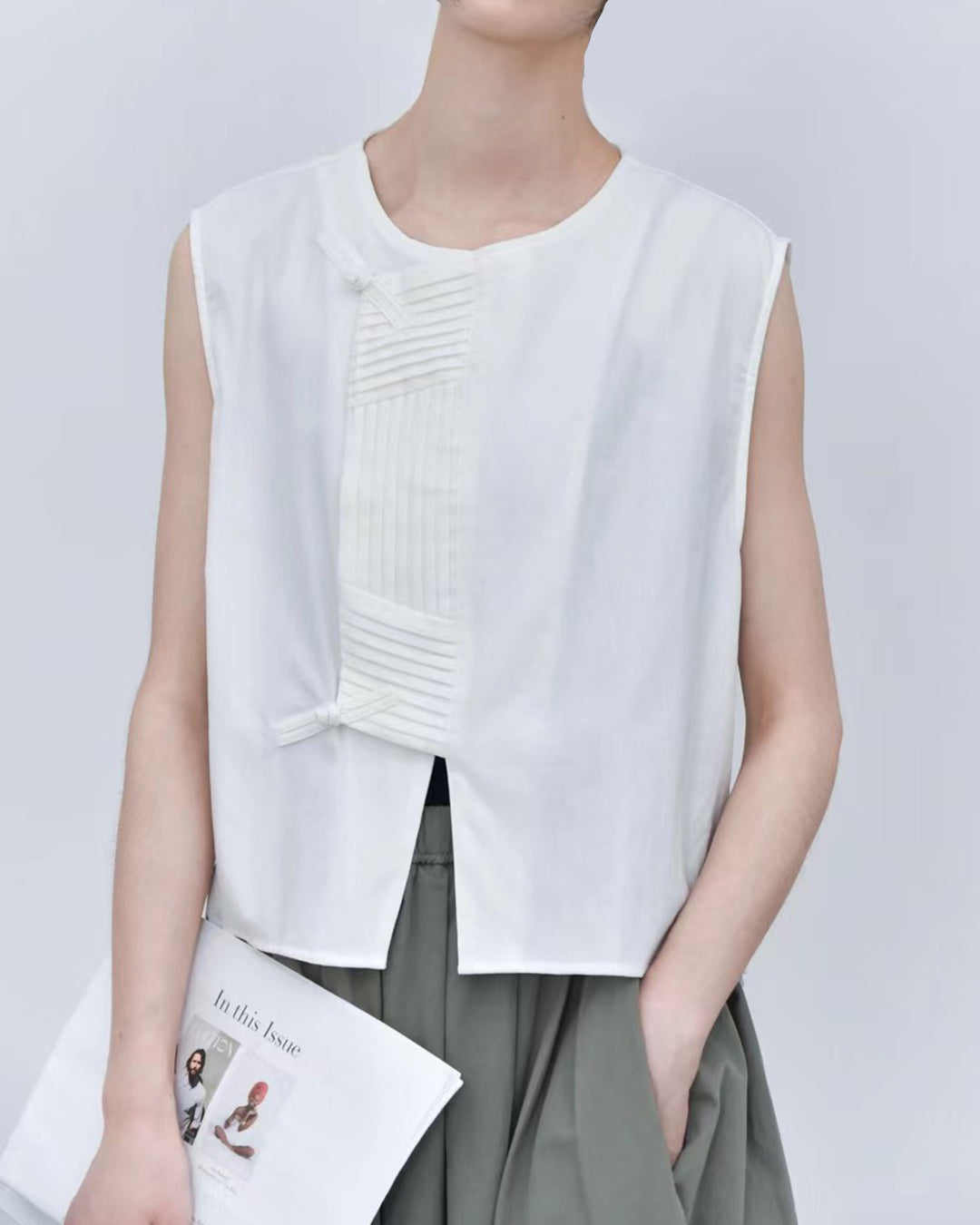 Accordion-Pleat Panel Vest