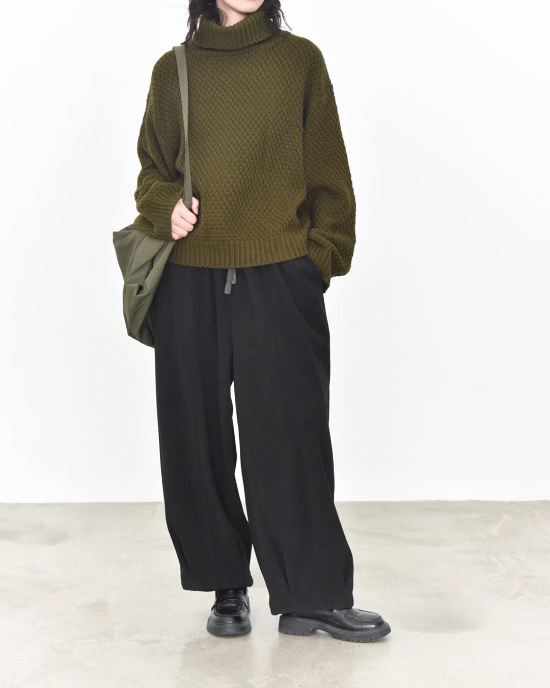 Chunky Textured Turtleneck Sweater