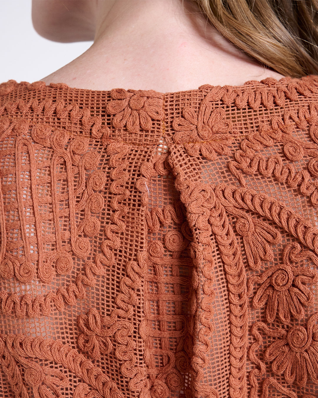 Elegant Baroque Lace Coat with Waist Belt