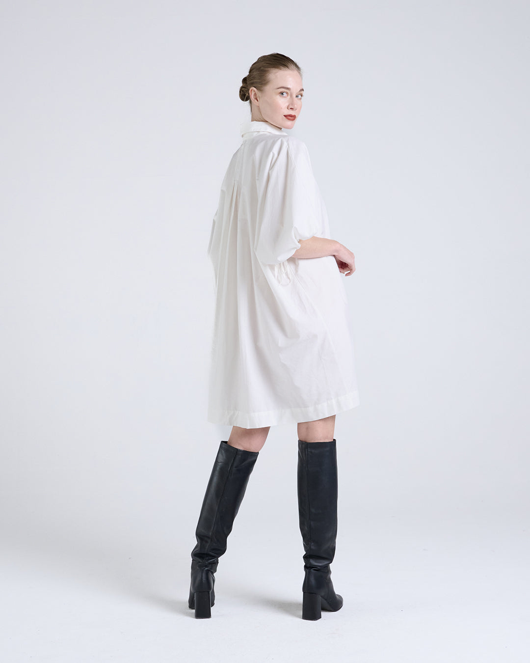 Timelessly refined- Designer Drawstring Sleeves Dress
