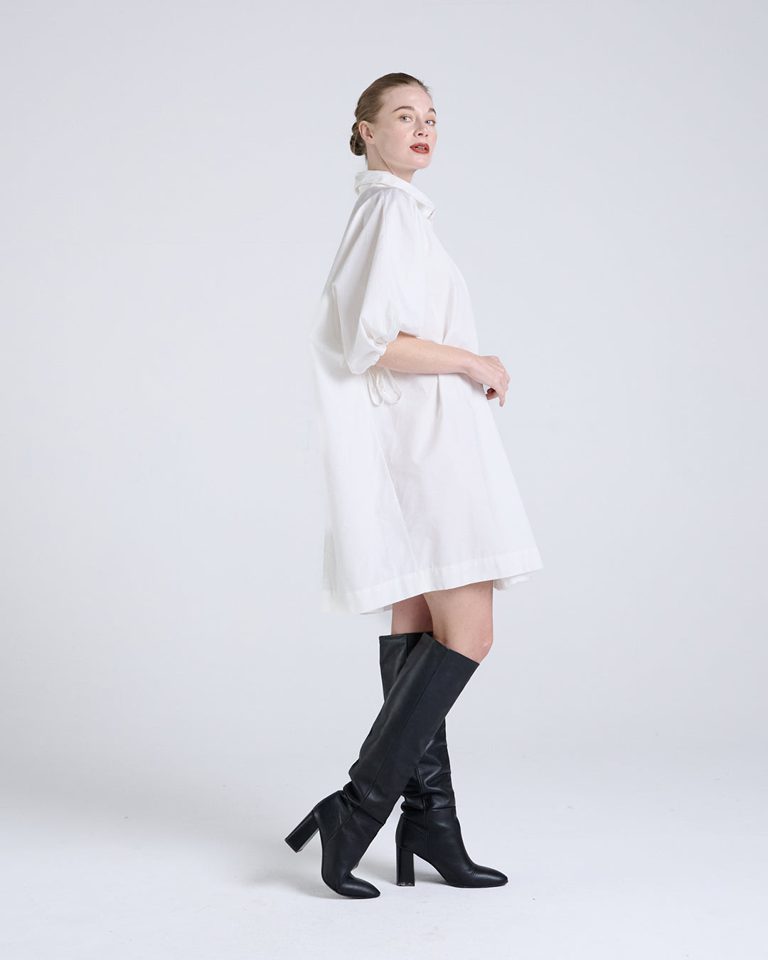 Timelessly refined- Designer Drawstring Sleeves Dress