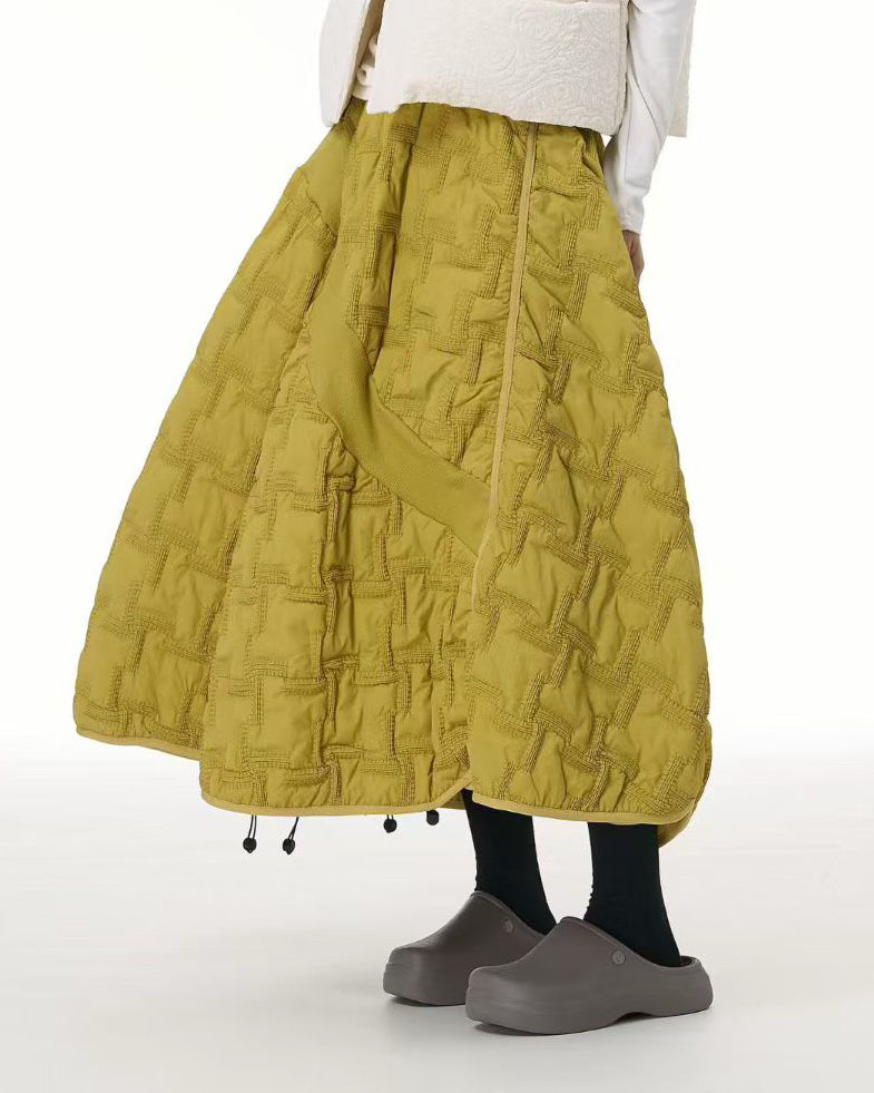 Heavy Check Quilted Padded Skirt