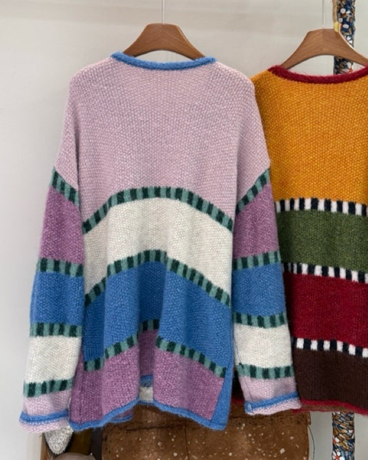 Contrast Palm Knit Oversize Jersey