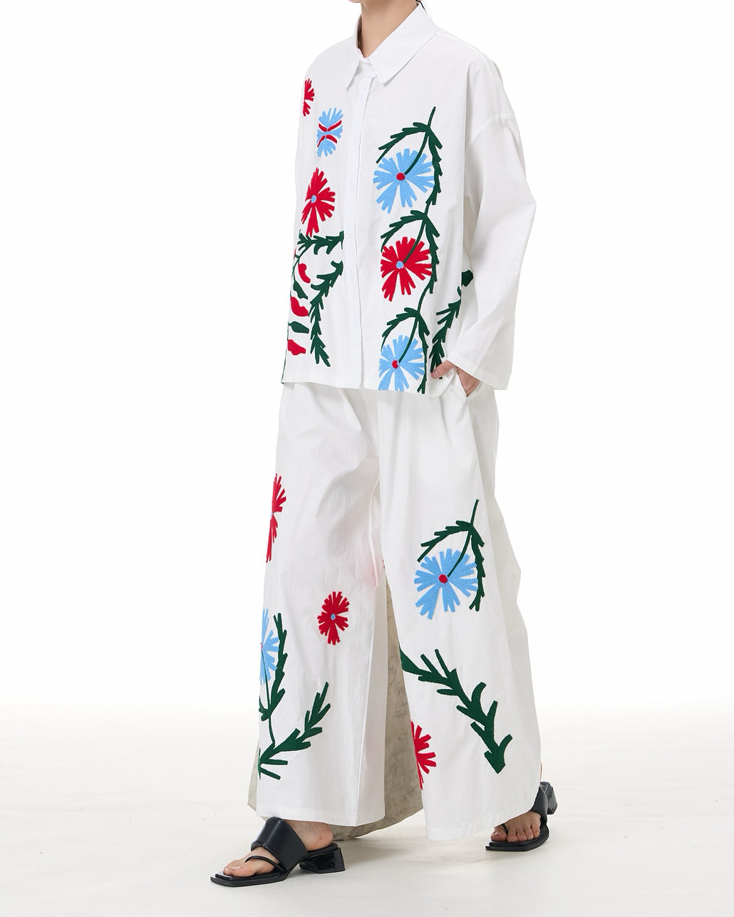 Dandelion Dream Colorful Embroidery Cotton Shirt