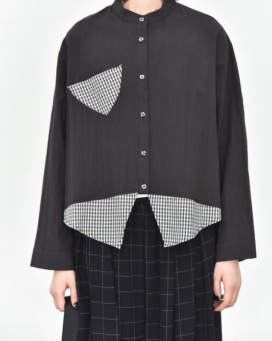 Checked Patch Pocket & Hem Shirt