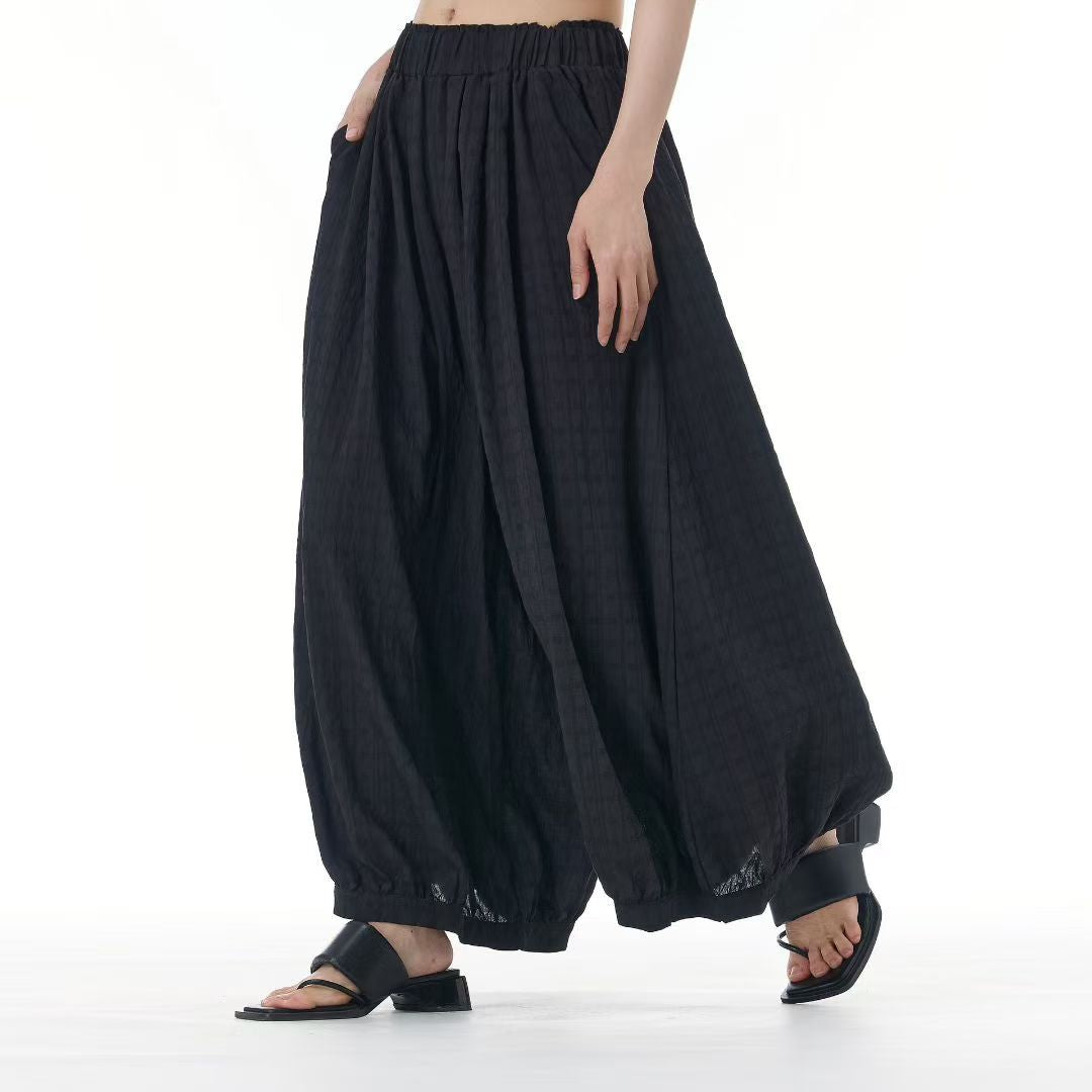 In Stock Super Comfortable Special Textured Fabric Pants in Khaki and black