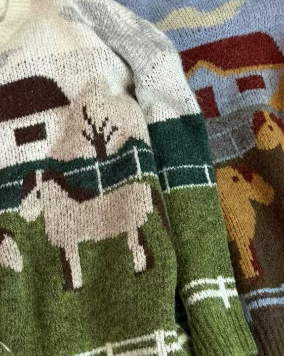 Pre-Order Cozy Knit Sweater with Full Front and Back Stable Illustration