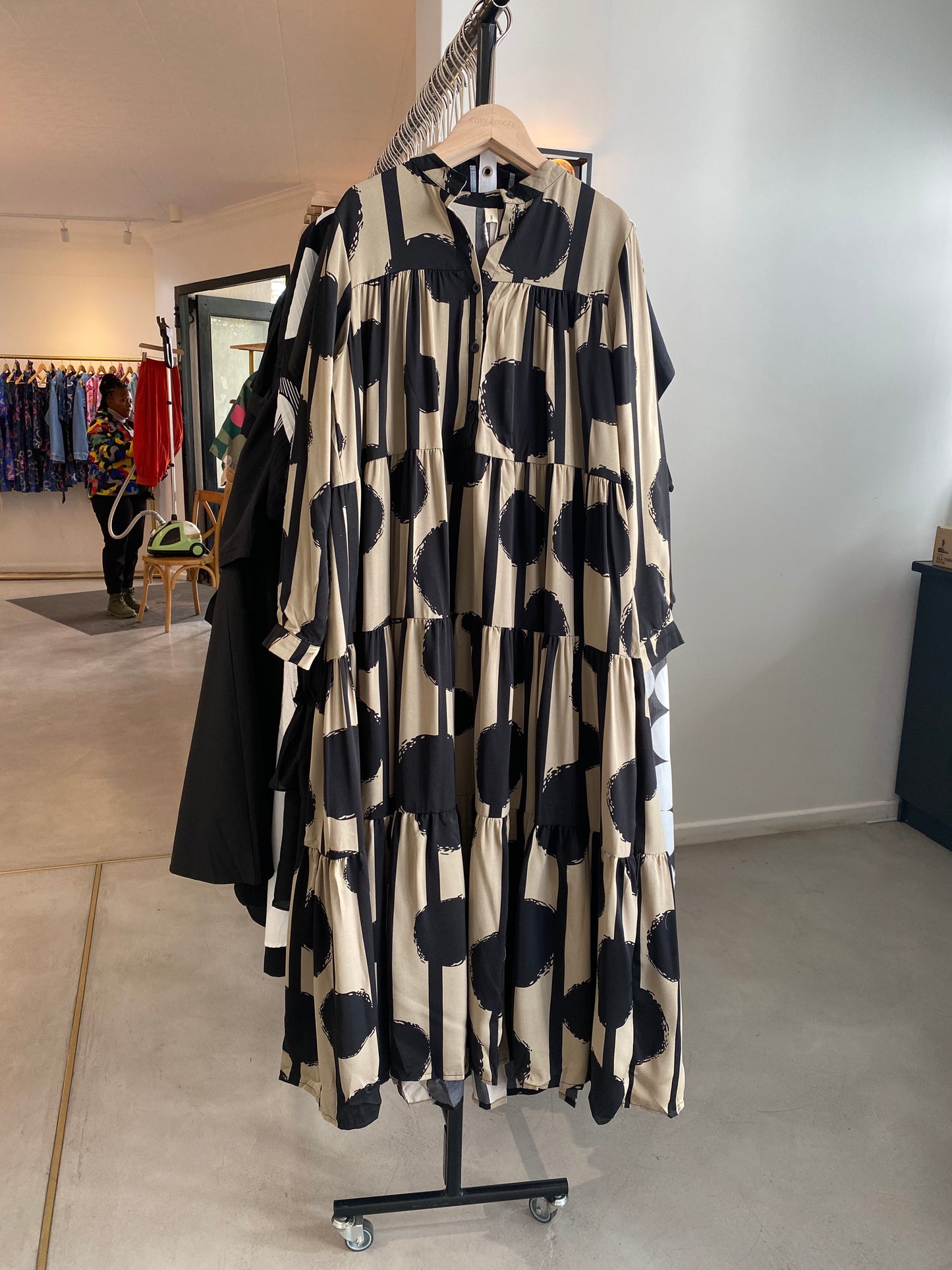 Pre-Order Artistic Ink Splash Long Sleeves Maxi Dress