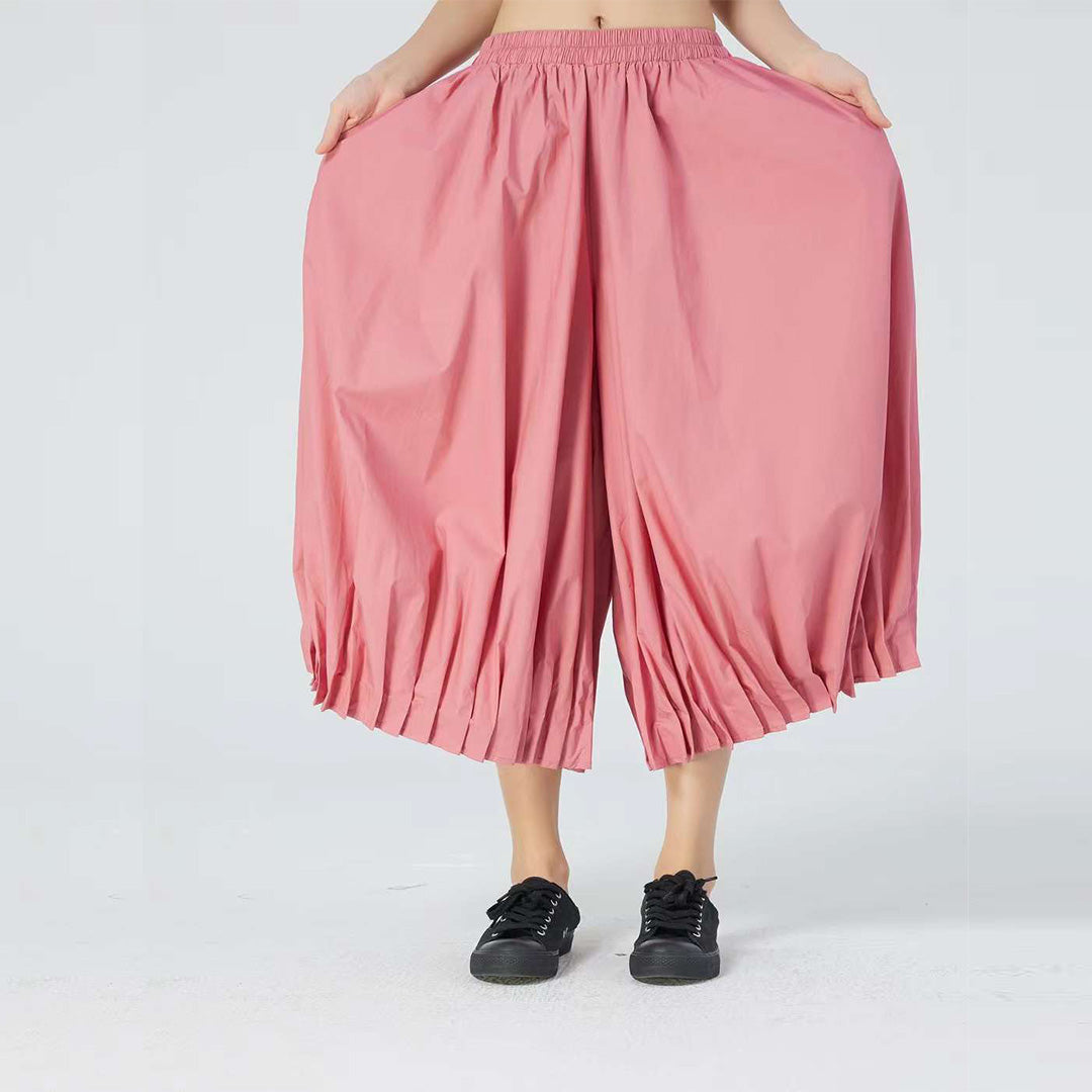 Flower Bulb Wide Leg Cotton Balloon Pants