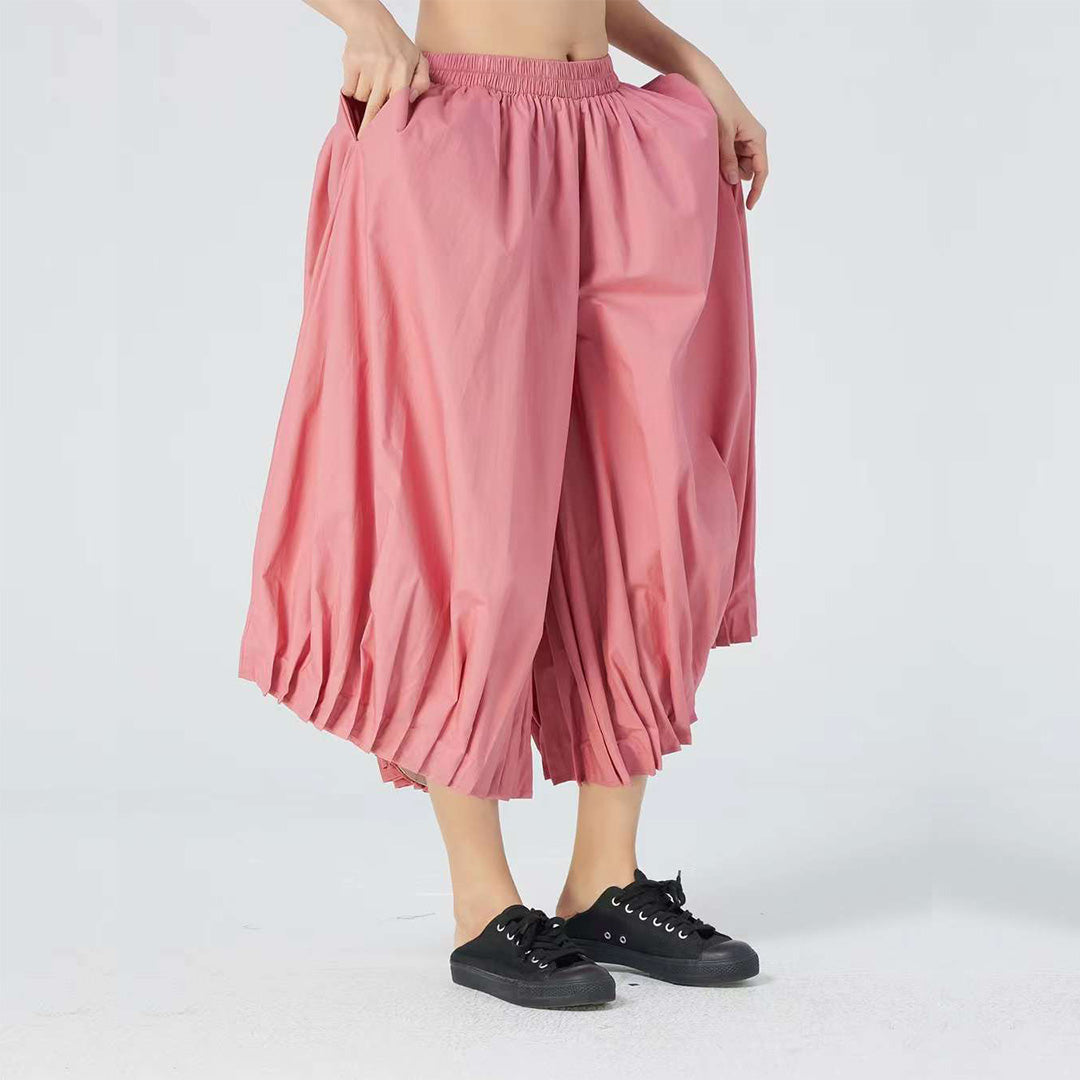 Flower Bulb Wide Leg Cotton Balloon Pants