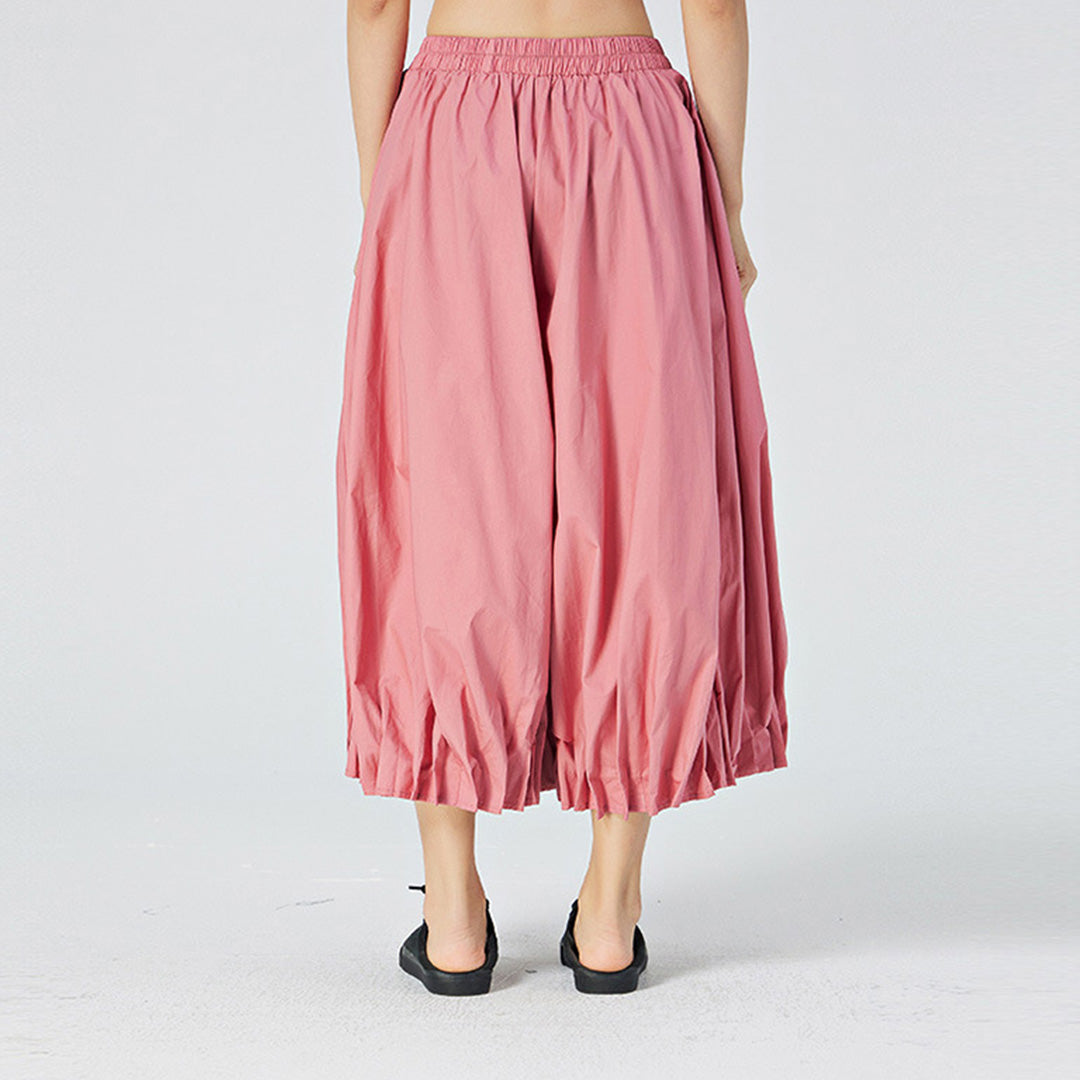 Flower Bulb Wide Leg Cotton Balloon Pants