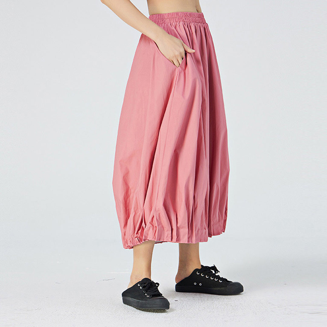 Flower Bulb Wide Leg Cotton Balloon Pants