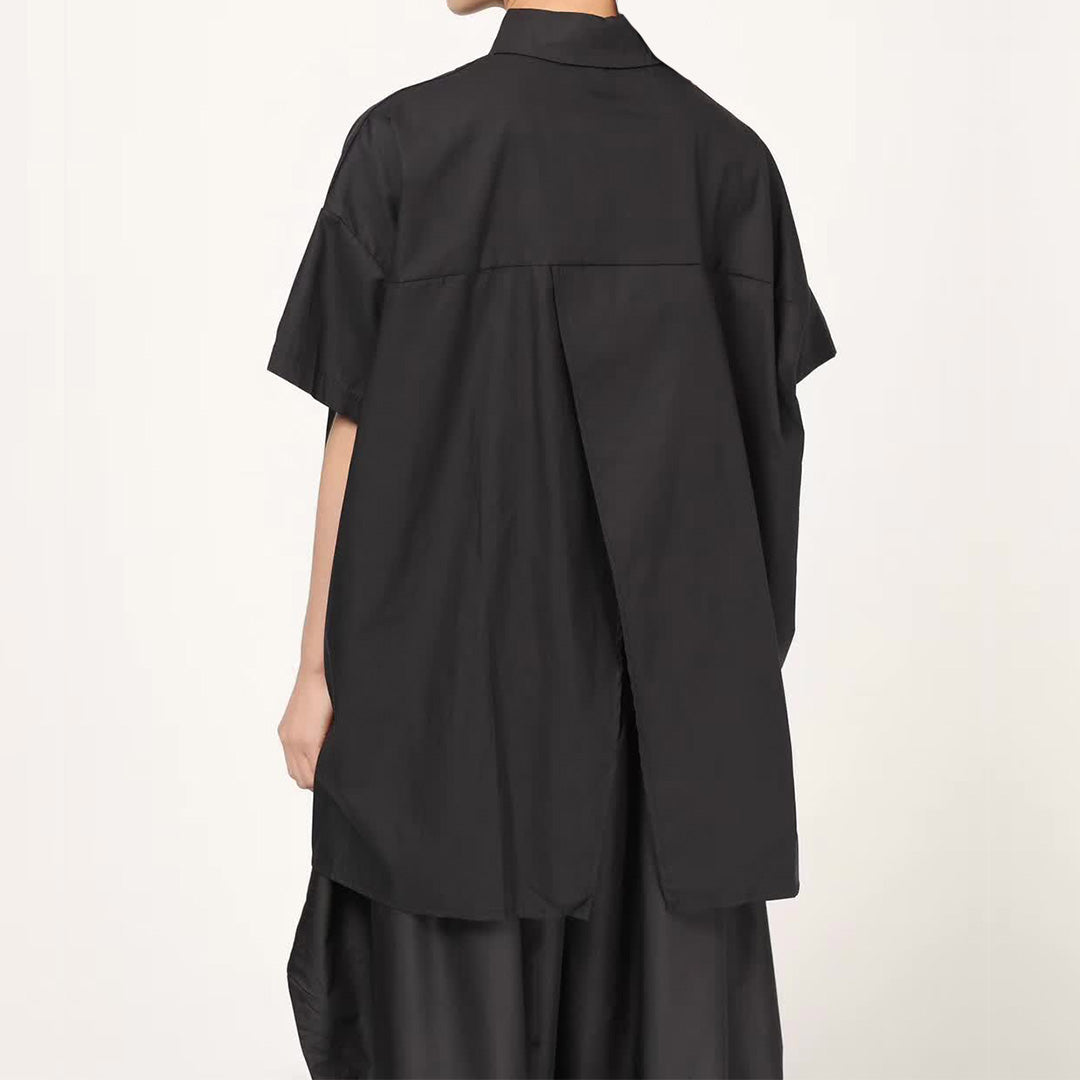 Irregular Cutting Stylish Cotton Shirt Available in Three Colours