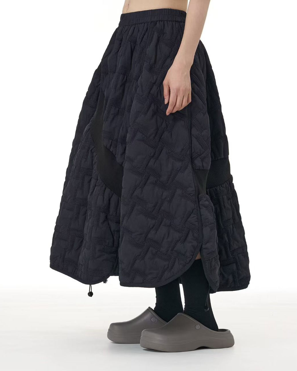 Heavy Check Quilted Padded Skirt