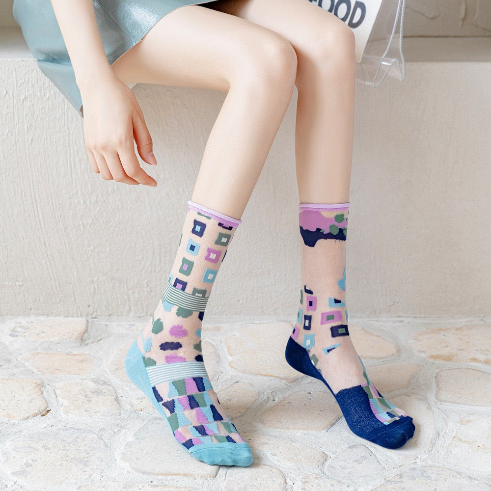Patterned Sheer Socks