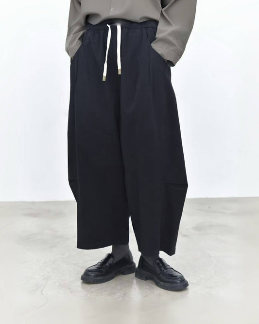 Washed Denim-Effect Relaxed Banana Pants