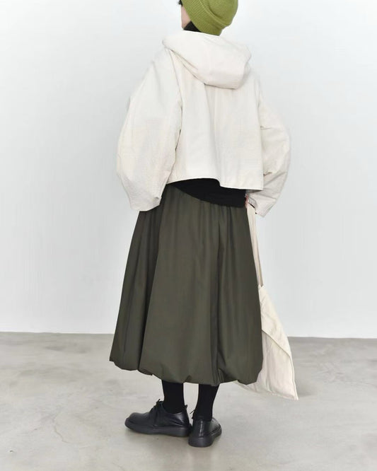 Wave Placket Hooded Padded Jacket