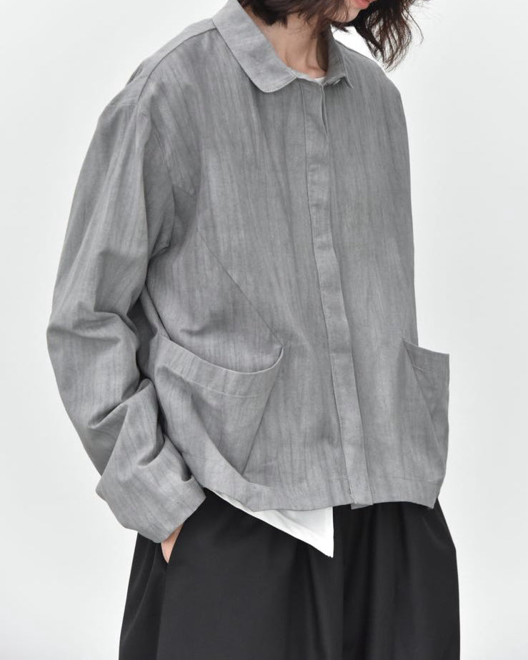 Fold-Over Pocket Tie-Dye Long-Sleeve Shirt