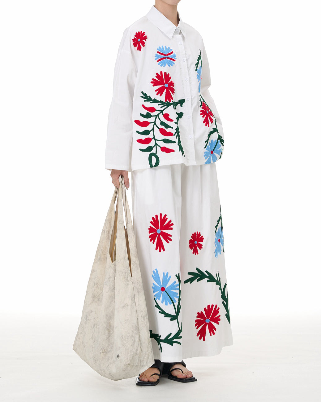 Dandelion Dream Colorful  Embroidery Cotton Shirt
