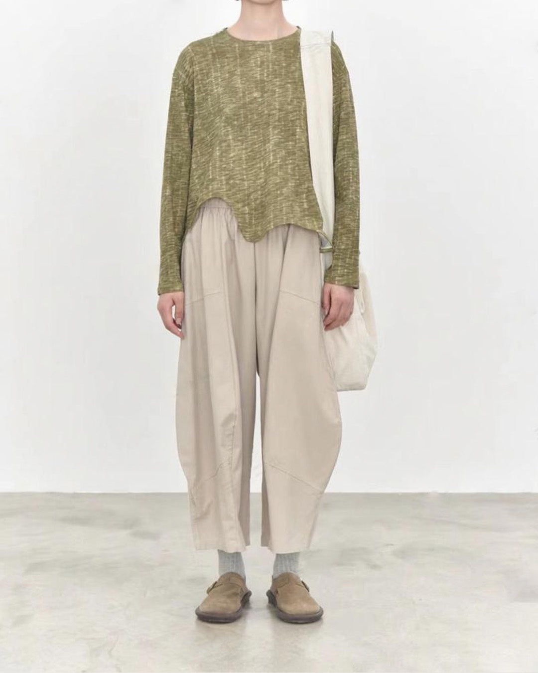 Irregular Wavy Hem Tie-Dye Crew-Neck T-Shirt