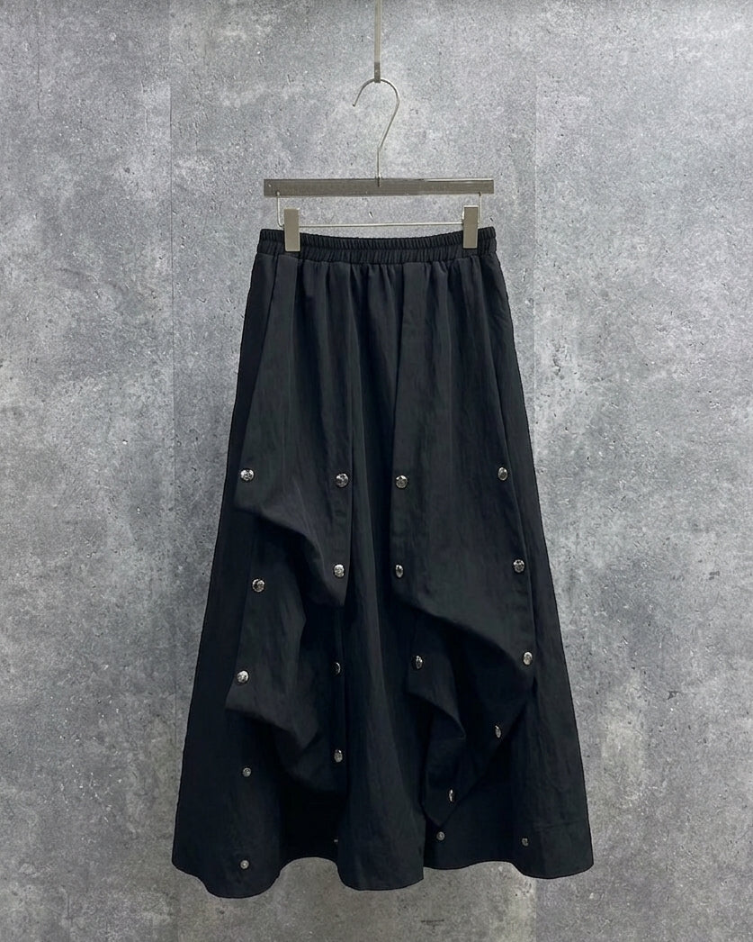 Convertible Button-Detail Skirt