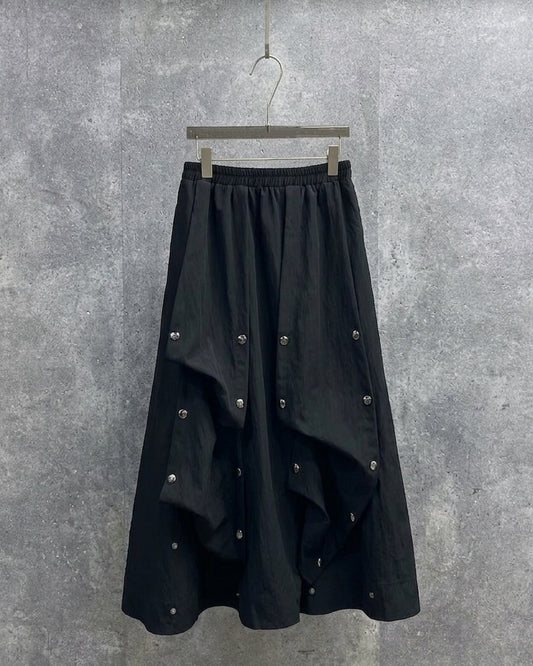 Convertible Button-Detail Skirt