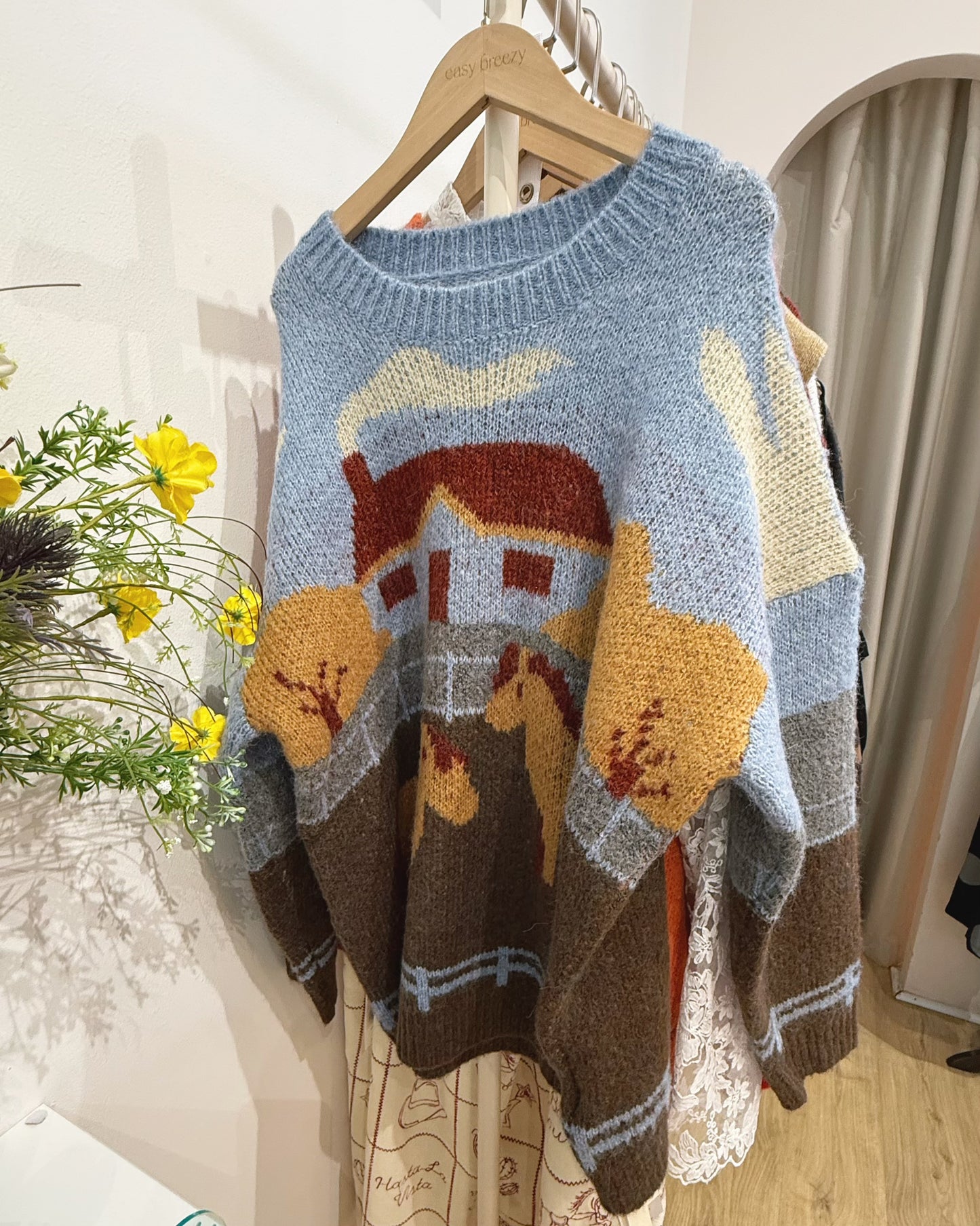 Pre-Order Cozy Knit Sweater with Full Front and Back Stable Illustration